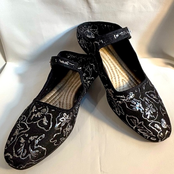 FREE PEOPLE SZ 39 Evie Convertible Canvass Brocade Ballet Flats Squared Toe NEW - Picture 2 of 9